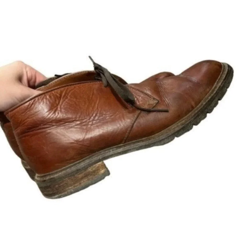 Frye Mens Brown Leather Chukka Boot Tie Size 9